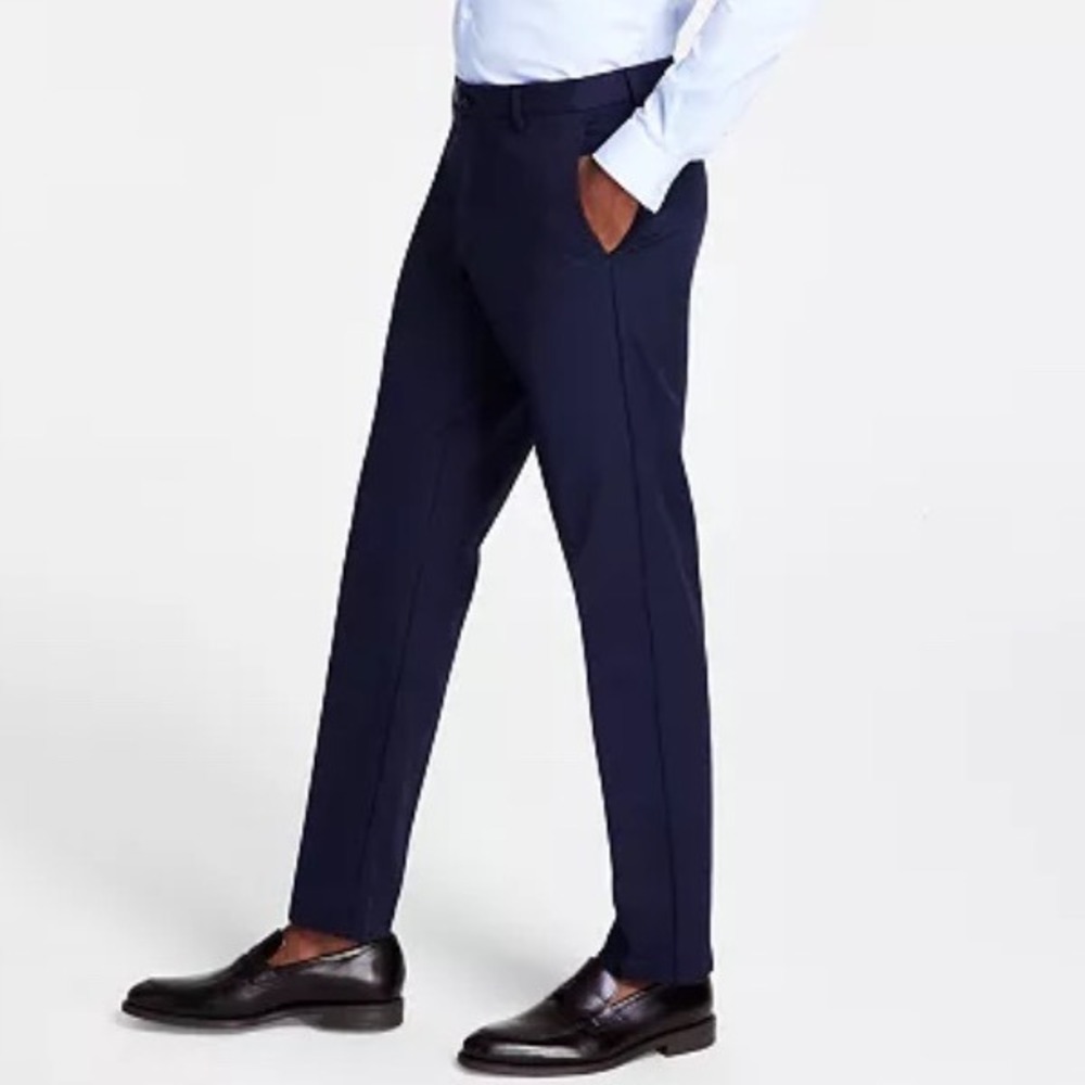Michael Kors Major Navy Flat Front Dress Pants Mens 42W X 30L New With Tags‎